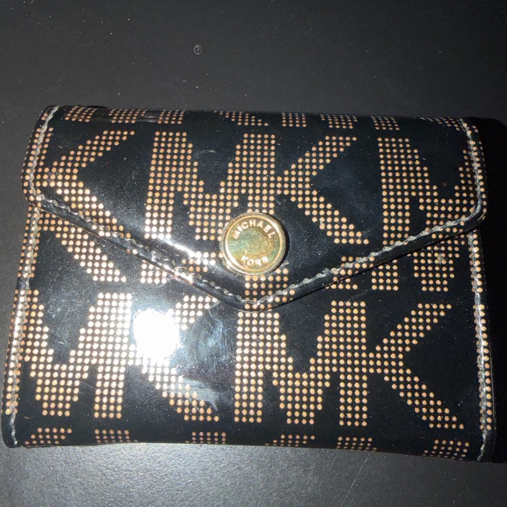 Michael Kors Black and Gold MK Wallet